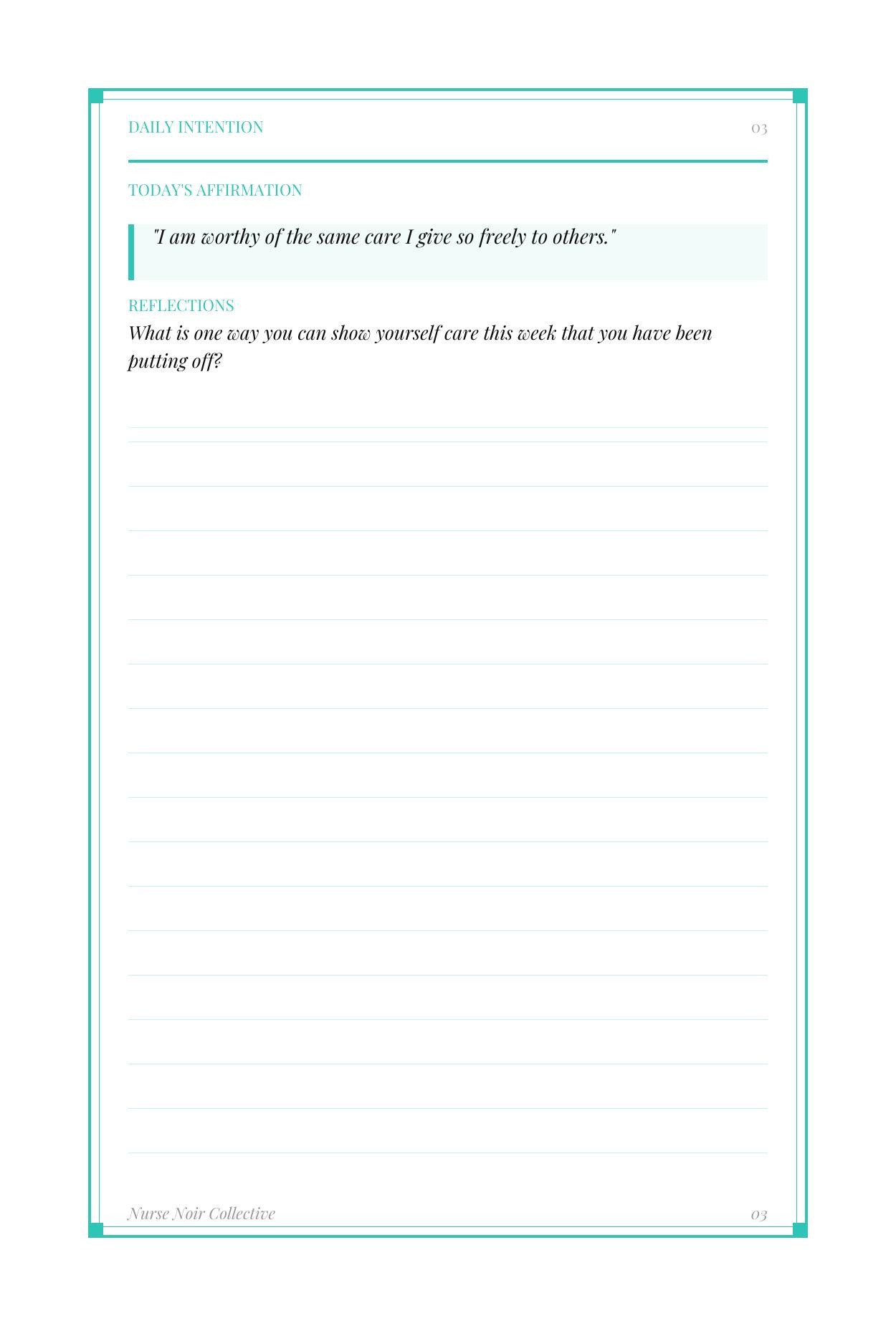 Worthy of the Shift — Daily Intention Page